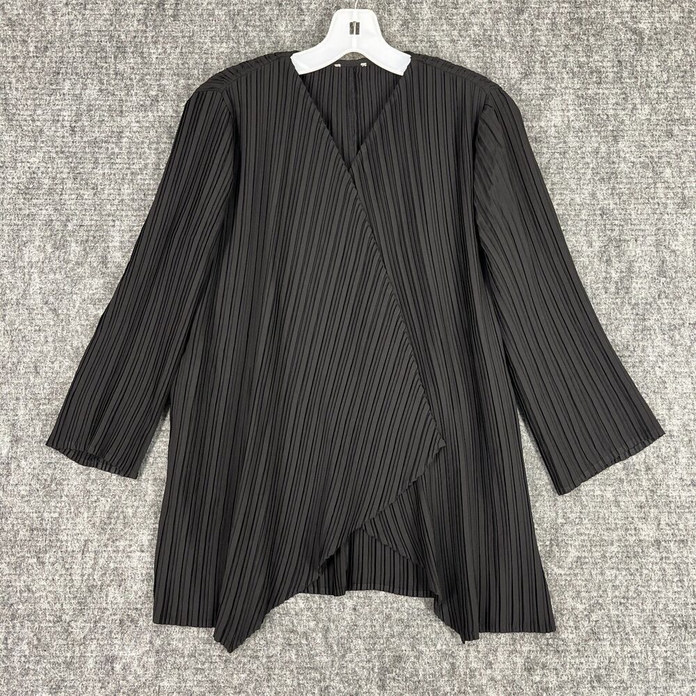 Chicos Pleated Wrap Front‎ Top Women M Lightweight Flowy Everyday Layer
